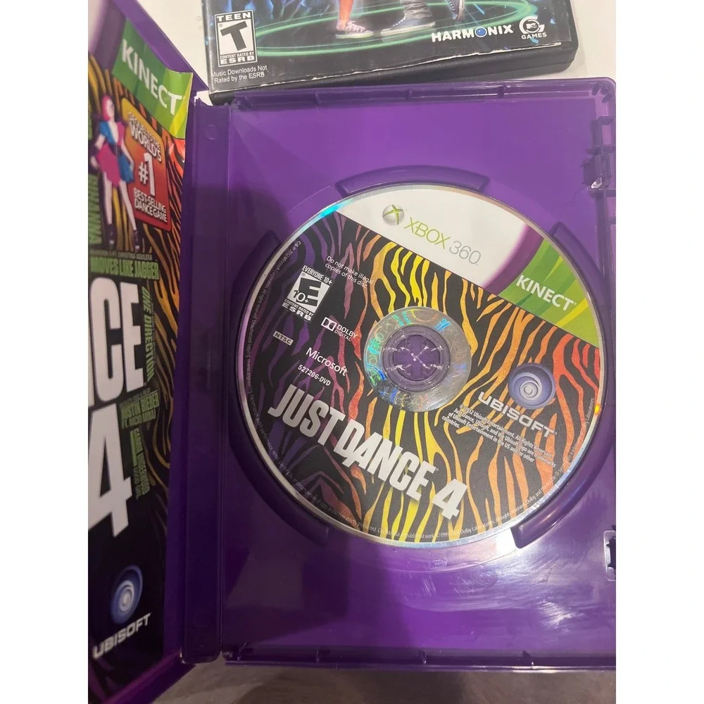Xbox 360 Kinect  Bundle 3 Games Dance Central‎ Just Dance Sonic Working